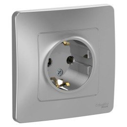 BLNRS001013 | BLANCA С/У РОЗЕТКА с заземлением без шторок, 16А, 250В, АЛЮМИНИЙ Systeme Electric
