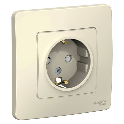 BLNRS001112 | BLANCA С/У РОЗЕТКА с заземлением со шторками, 16А, 250В, МОЛОЧНЫЙ Systeme Electric
