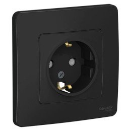 BLNRS001116 | BLANCA С/У РОЗЕТКА с заземлением со шторками, 16А, 250В, АНТРАЦИТ Systeme Electric
