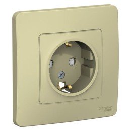 BLNRS001117 | BLANCA С/У РОЗЕТКА с заземлением со шторками, 16А, 250В, БЕЖЕВЫЙ Systeme Electric
