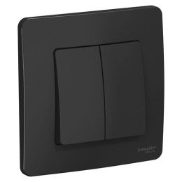 BLNVS010506 | BLANCA С/У 2-клавишный ВЫКЛЮЧАТЕЛЬ (сх.5), 10А, 250В, АНТРАЦИТ Systeme Electric
