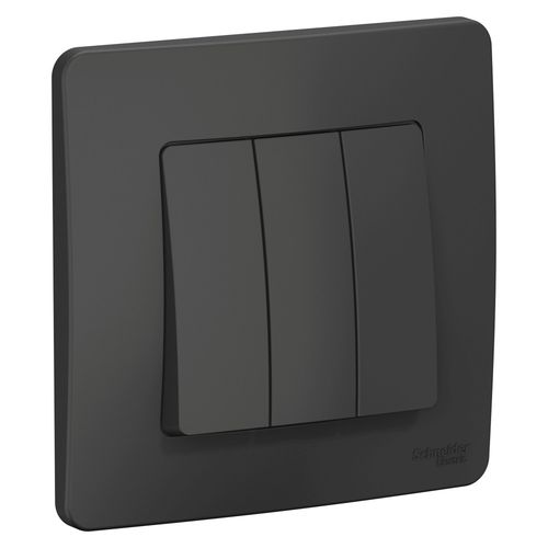 BLNVS100506 | BLANCA С/У 3-клавишный ВЫКЛЮЧАТЕЛЬ (cх.1+1+1), 10А, 250В, АНТРАЦИТ Systeme Electric
