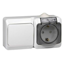 BPA16-246B | ЭТЮД IР44 О/У БЛОК: РОЗ. з/к со шт. 16А 250В, ПЕРЕК.1-клав.10А, БЕЛЫЙ, Россия Systeme Electric
