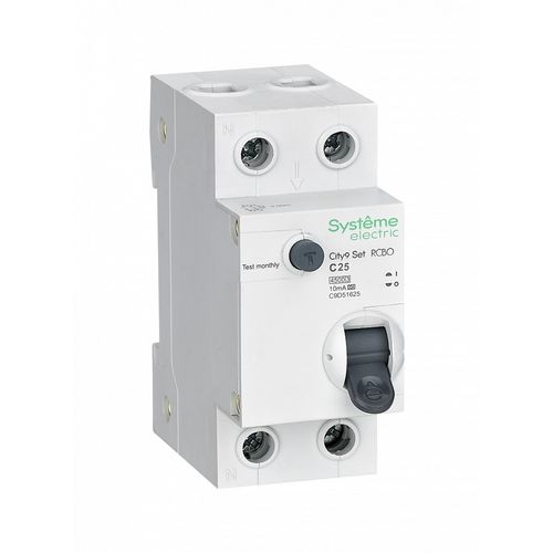 C9D51625 | City9 Set Авт. выкл. диф. тока (АВДТ) 1P+N С 25А 4.5kA 10мА Тип-A 230В Systeme Electric