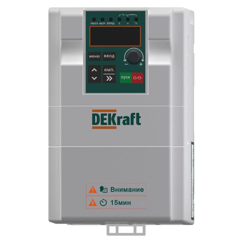 DEKV060G2R2T4B | Преобразователь частоты DEKV060- 2.2кВт 3 фазы 380В с торм. модулем DEKraft
