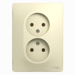 GSL000220 | GLOSSA РОЗЕТКА двойная без заземления,16А, в сборе, БЕЖЕВЫЙ Systeme Electric
