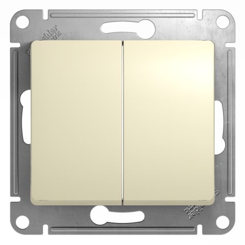 GSL000251 | GLOSSA 2-клавишный ВЫКЛЮЧАТЕЛЬ, сх.5, 10АХ, механизм, БЕЖЕВЫЙ Systeme Electric
