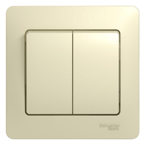 GSL000252 | GLOSSA 2-клавишный ВЫКЛЮЧАТЕЛЬ, сх.5, 10АХ, в сборе, БЕЖЕВЫЙ Systeme Electric
