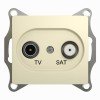 GSL000298 | GLOSSA TV-SAT РОЗЕТКА проходная 4DB, механизм, БЕЖЕВЫЙ Systeme Electric
