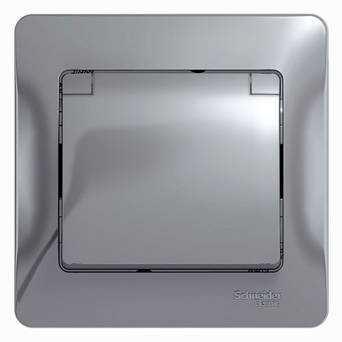 GSL000346 | GLOSSA РОЗЕТКА с заземлением со шторками с крышкой, 16А, IP20, в сборе, АЛЮМИНИЙ Systeme Electric
