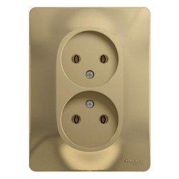 GSL000420 | GLOSSA РОЗЕТКА двойная без заземления,16А, в сборе, ТИТАН Systeme Electric
