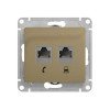 GSL000485 | GLOSSA РОЗЕТКА двойная RJ11+RJ45, кат.5Е, механизм, ТИТАН Systeme Electric
