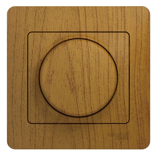 GSL000534 | GLOSSA СВЕТОРЕГУЛЯТОР (диммер) поворотный, 300Вт, в сборе, ДЕРЕВО ДУБ Systeme Electric
