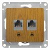 GSL000585KK | GLOSSA РОЗЕТКА двойная компьютерная RJ45+RJ45, кат.5Е, механизм, ДУБ Systeme Electric
