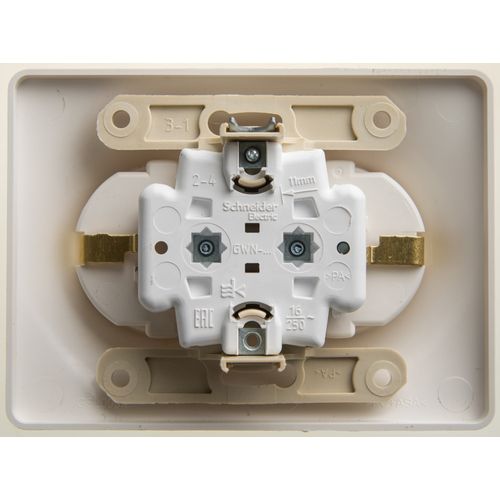 GSL000624 | GLOSSA РОЗЕТКА двойная с заземлением, 16А, в сборе, ПЕРЛАМУТР Systeme Electric
