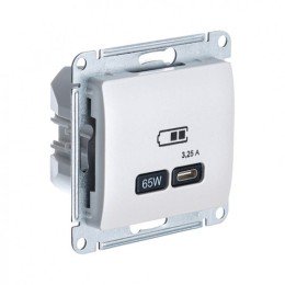GSL000627 | GLOSSA USB РОЗЕТКА тип-C 65Вт высокоскор.заряд. QC, PD, механизм, ПЕРЛАМУТР Systeme Electric
