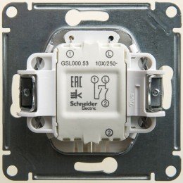 GSL000653 | GLOSSA 2-клавишный ВЫКЛЮЧАТЕЛЬ с подсветкой, сх.5а, 10АХ, механизм, ПЕРЛАМУТР Systeme Electric
