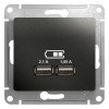 GSL000733 | GLOSSA USB РОЗЕТКА А+А,5В/2,1 А, 2х5В/1,05 А, механизм, АНТРАЦИТ Systeme Electric