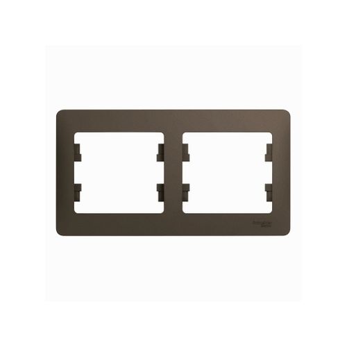 GSL000802 | GLOSSA 2-постовая РАМКА, горизонтальная, ШОКОЛАД Systeme Electric
