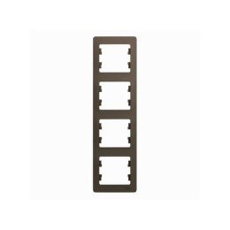 GSL000808 | GLOSSA 4-постовая РАМКА, вертикальная, ШОКОЛАД Systeme Electric
