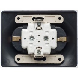 GSL000824 | GLOSSA РОЗЕТКА двойная с заземлением, 16А, в сборе, ШОКОЛАД Systeme Electric
