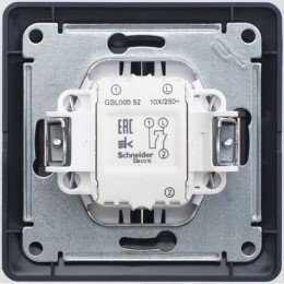 GSL000852 | GLOSSA 2-клавишный ВЫКЛЮЧАТЕЛЬ, сх.5, 10АХ, в сборе, ШОКОЛАД Systeme Electric
