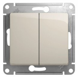 GSL000951 | GLOSSA 2-клавишный ВЫКЛЮЧАТЕЛЬ,сх.5,10AX, механизм, МОЛОЧНЫЙ Systeme Electric
