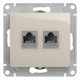 GSL000985 | GLOSSA РОЗЕТКА двойная RJ11+RJ45, кат.5Е,механизм, МОЛОЧНЫЙ Systeme Electric
