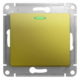 GSL001013 | GLOSSA 1-клавишный ВЫКЛЮЧАТЕЛЬ с подсветкой,сх.1а,10AX, механизм, ФИСТАШКОВЫЙ Systeme Electric
