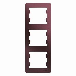 GSL001107 | GLOSSA 3-постовая РАМКА, вертикальная, БАКЛАЖАНОВЫЙ Systeme Electric
