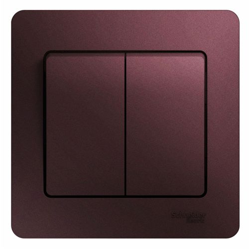 GSL001152 | GLOSSA 2-клавишный ВЫКЛЮЧАТЕЛЬ, сх.5,10AX, в сборе, БАКЛАЖАНОВЫЙ Systeme Electric
