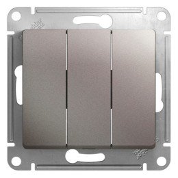GSL001231 | GLOSSA 3-клавишный ВЫКЛЮЧАТЕЛЬ,сх.1+1+1,10AX, механизм, ПЛАТИНА Systeme Electric
