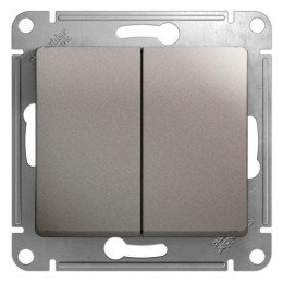 GSL001265 | GLOSSA 2-клавишный ПЕРЕКЛЮЧАТЕЛЬ,сх.6/2,10AX, механизм, ПЛАТИНА Systeme Electric

