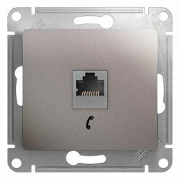 GSL001281T | GLOSSA РОЗЕТКА телефонная RJ11, механизм, ПЛАТИНА Systeme Electric
