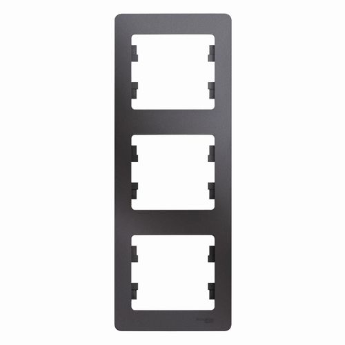 GSL001307 | GLOSSA 3-постовая РАМКА, вертикальная, ГРАФИТ Systeme Electric
