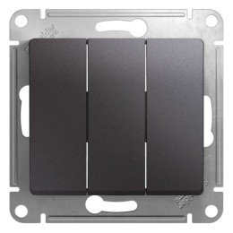 GSL001331 | GLOSSA 3-клавишный ВЫКЛЮЧАТЕЛЬ,сх.1+1+1,10AX, механизм, ГРАФИТ Systeme Electric
