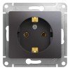 GSL001343 | GLOSSA РОЗЕТКА с заземлением,16А, 250В, механизм, ГРАФИТ Systeme Electric