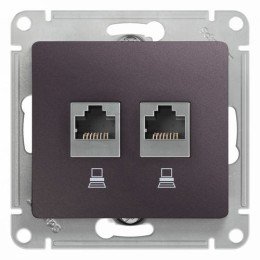 GSL001485KK | GLOSSA РОЗЕТКА двойная компьютерная RJ45+RJ45, кат.5Е, механизм, СИРЕНЕВЫЙ ТУМАН Systeme Electric
