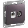 GSL001489 | GLOSSA РОЗЕТКА двойная ТВ + компьютерная RJ45, кат.5Е, механизм, СИРЕНЕВЫЙ ТУМАН Systeme Electric
