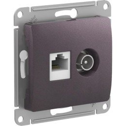 GSL001489 | GLOSSA РОЗЕТКА двойная ТВ + компьютерная RJ45, кат.5Е, механизм, СИРЕНЕВЫЙ ТУМАН Systeme Electric
