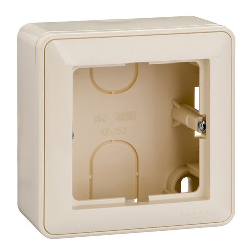 KP-152-28 | W59 КОРОБКА подъемная для наружного монтажа с рамкой 1-местная, СЛОНОВАЯ КОСТЬ Systeme Electric
