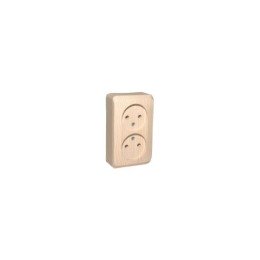 PA16-005D | ЭТЮД О/У двойная РОЗЕТКА без заземления без шторок 16А 250B, СОСНА, Россия Systeme Electric

