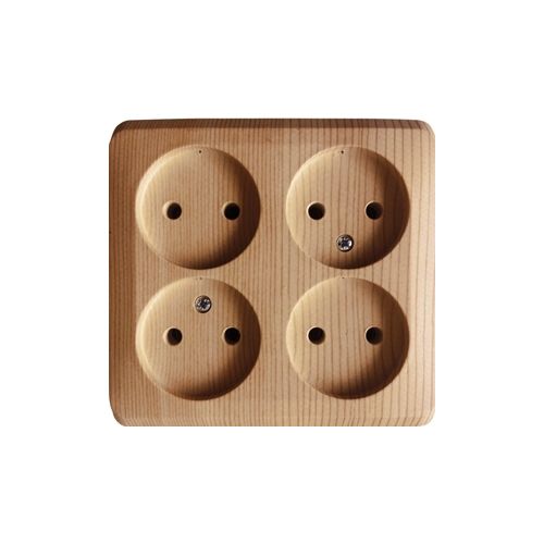 PA16-205D | ЭТЮД О/У 4-местная РОЗЕТКА без заземления без шторок 16А 250В, СОСНА, Россия Systeme Electric
