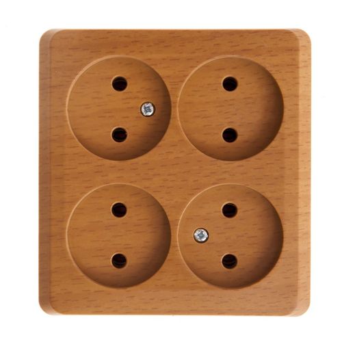 PA16-205T | ЭТЮД О/У 4-местная РОЗЕТКА без заземления без шторок 16А 250В, БУК, Россия Systeme Electric
