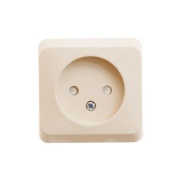 PC16-002K | ЭТЮД С/У РОЗЕТКА без заземления со штороками 16А 250B, КРЕМОВЫЙ, Россия Systeme Electric
