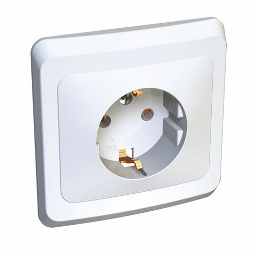 PC16-003B | ЭТЮД С/У РОЗЕТКА с заземлением без шторок 16А 250B, БЕЛЫЙ, Россия Systeme Electric
