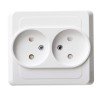 PC16-006B | ЭТЮД С/У двойная РОЗЕТКА без заземления со штороками 16А 250B, БЕЛЫЙ, Россия Systeme Electric
