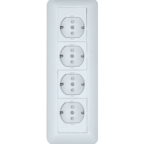 RA16-411M-BI | BLANCA О/У РОЗЕТКА 4-мест. с зазем. со шт.МОНТ.ПЛ.16А 250В, БЕЛЫЙ,розн.уп.Россия Systeme Electric
