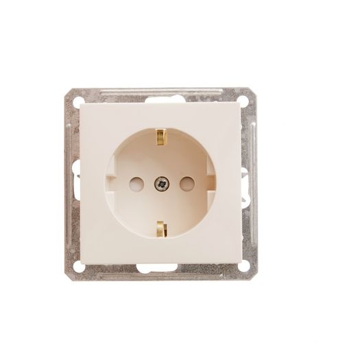 RS16-152-2-86 | W59 РОЗЕТКА с заземлением со шторками, 16А, механизм, СЛОНОВАЯ КОСТЬ Systeme Electric
