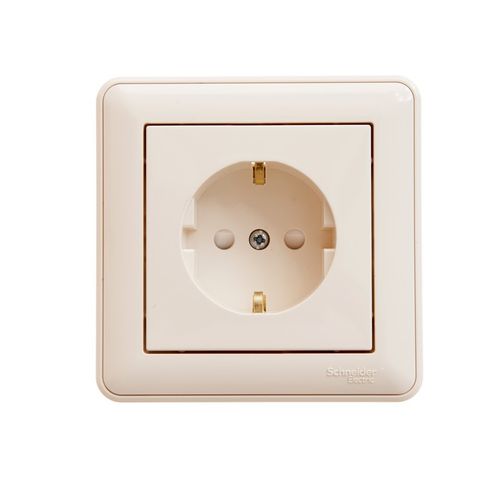 RS16-152-28 | W59 РОЗЕТКА с заземлением со шторками, 16А, в сборе, СЛОНОВАЯ КОСТЬ Systeme Electric
